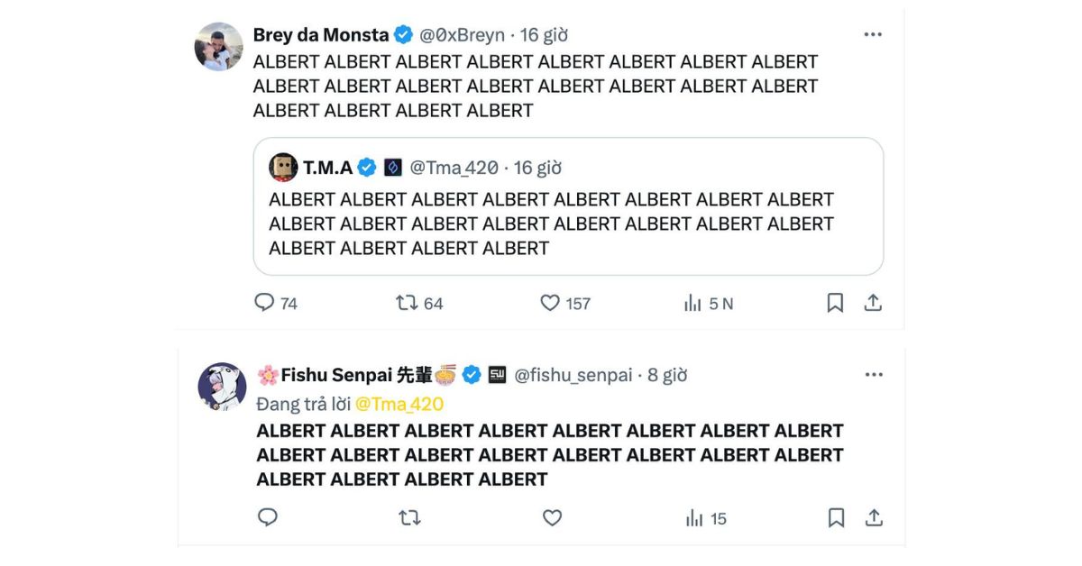 Albert được những người ảnh hưởng nhắc đến