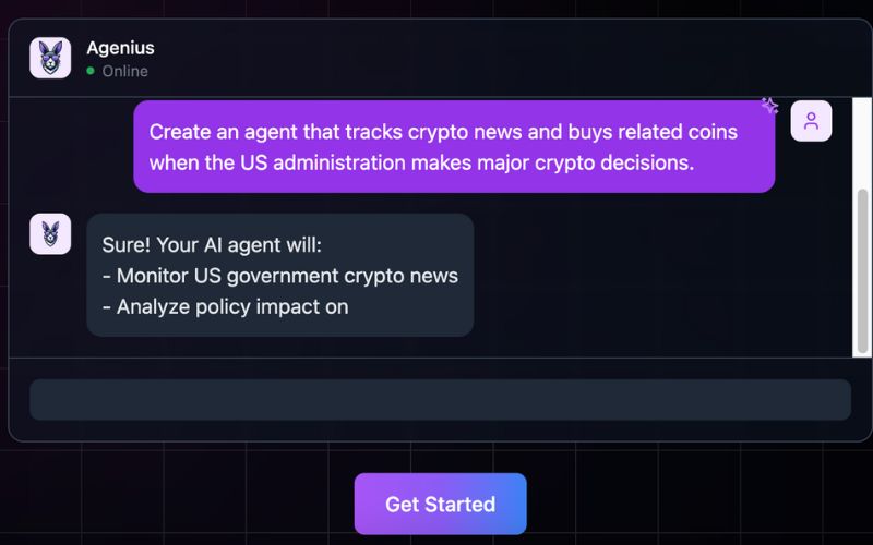 Agenius - Nền tảng tạo Crypto AI Agent bằng văn bản 2 Agenius.fun