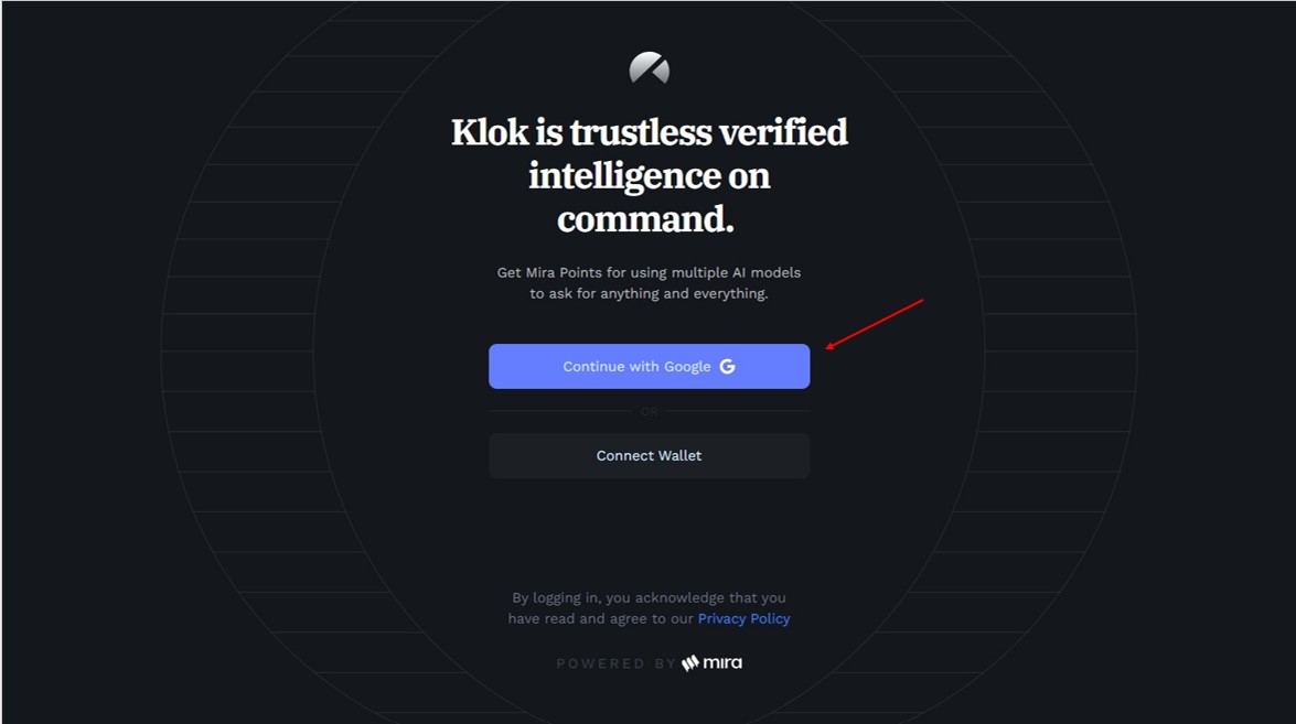 Truy cập Klok và đăng nhập linh hoạt