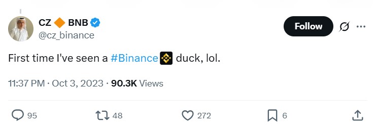 DuckyBSC: Hành trình của memecoin hình chú vịt trên Binance Smart Chain có gì hấp dẫn? 2 Bài đăng trên X
