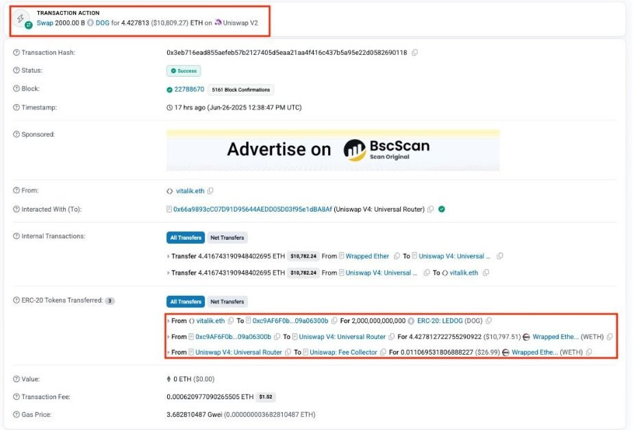 Bán 2 nghìn tỷ token DOG, Vitalik Buterin đang muốn làm gì? 2 Vitalik Buterin 3