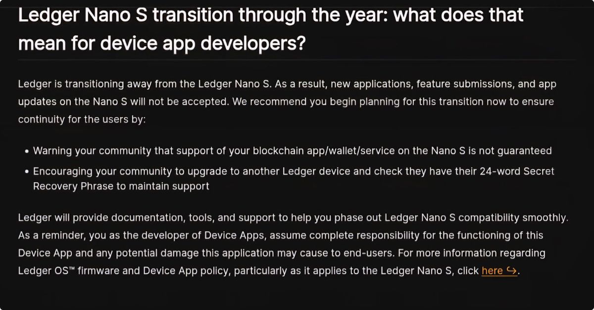 Ledger chính thức ngừng hỗ trợ ví cứng Nano S vào cuối tháng 06/2025 2 Ledger 1