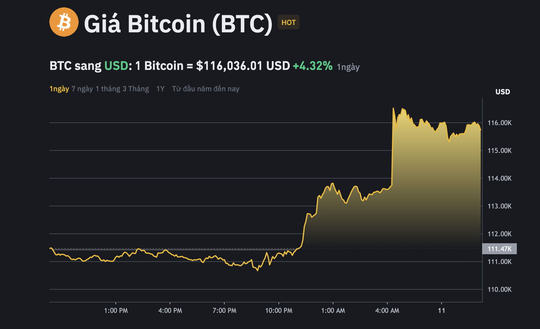 Daily Recap – 11/07/2025: BTC vượt 116K, ETH và altcoin đồng loạt tăng mạnh 2 Bitcoin đạt ATH mới, vượt 116.000 USD