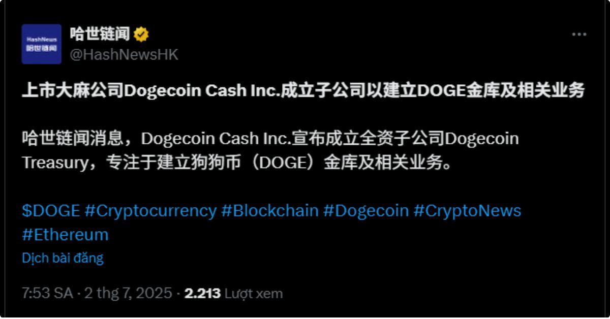 Dogecoin Treasury sẽ mở quỹ dự trữ Dogecoin (DOGE) - Tầm nhìn mới cho nhà đầu tư meme coin 2 Quỹ Dự Trữ Dogecoin 1