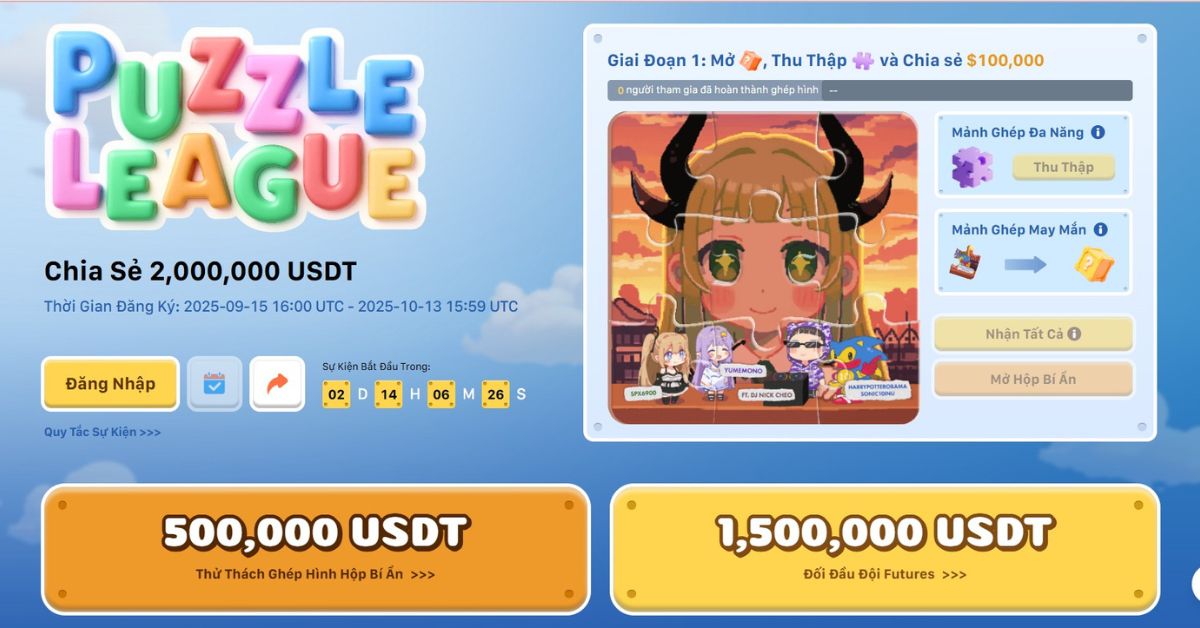 Ourbit tung cuộc thi ghép hình Crypto: Phần thưởng lên đến 2 triệu USD 2 OURBIT PUZZLE LEAGUE