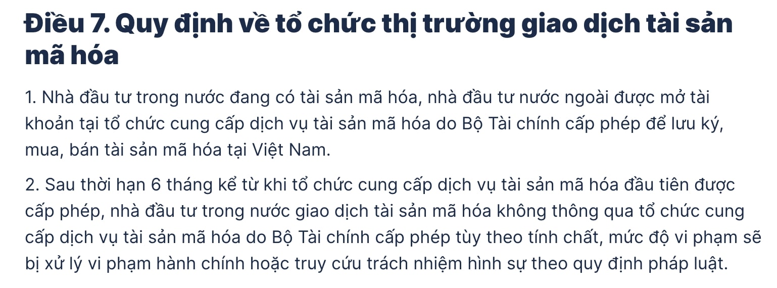 Nghị quyết số 05/2025: Nhà đầu tư crypto Việt cần lưu ý gì về thuế, quyền sở hữu và giao dịch? 17 Điều 7, khoản 1 và khoản 2 của NQ05